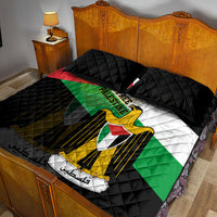 Free Palestine Quilt Bed Set Coat Of Arms Mix Flag Style - Wonder Print Shop