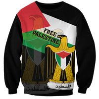 Free Palestine Sweatshirt Coat Of Arms Mix Flag Style - Wonder Print Shop