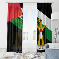 Free Palestine Window Curtain Coat Of Arms Mix Flag Style - Wonder Print Shop
