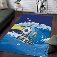 Personalized Curacao Football Area Rug First-ever World Cup Ride The Blue Wave - Wonder Print Shop