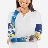 Personalized Curacao Football Arm Sleeves First-ever World Cup Ride The Blue Wave - Wonder Print Shop