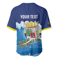 Personalized Curacao Football Baseball Jersey First-ever World Cup Ride The Blue Wave - Wonder Print Shop