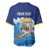 Personalized Curacao Football Baseball Jersey First-ever World Cup Ride The Blue Wave - Wonder Print Shop