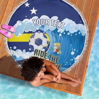 Personalized Curacao Football Beach Blanket First-ever World Cup Ride The Blue Wave - Wonder Print Shop