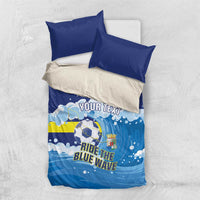 Personalized Curacao Football Bedding Set First-ever World Cup Ride The Blue Wave - Wonder Print Shop