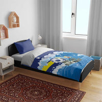 Personalized Curacao Football Bedding Set First-ever World Cup Ride The Blue Wave - Wonder Print Shop