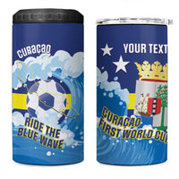 Personalized Curacao Football 4 in 1 Can Cooler Tumbler First-ever World Cup Ride The Blue Wave - Wonder Print Shop