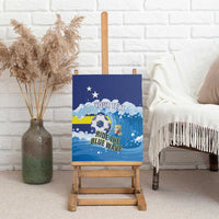 Personalized Curacao Football Canvas Wall Art First-ever World Cup Ride The Blue Wave - Wonder Print Shop
