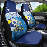 Personalized Curacao Football Car Seat Cover First-ever World Cup Ride The Blue Wave - Wonder Print Shop