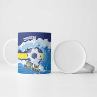 Personalized Curacao Football Ceramic Mug First-ever World Cup Ride The Blue Wave - Wonder Print Shop