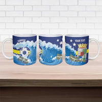 Personalized Curacao Football Ceramic Mug First-ever World Cup Ride The Blue Wave - Wonder Print Shop