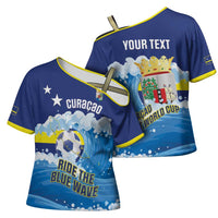 Personalized Curacao Football Cross Shoulder Shirt First-ever World Cup Ride The Blue Wave - Wonder Print Shop
