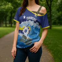 Personalized Curacao Football Cross Shoulder Shirt First-ever World Cup Ride The Blue Wave - Wonder Print Shop