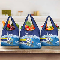 Personalized Curacao Football Grocery Bag First-ever World Cup Ride The Blue Wave - Wonder Print Shop
