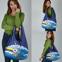 Personalized Curacao Football Grocery Bag First-ever World Cup Ride The Blue Wave - Wonder Print Shop