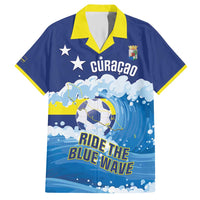 Personalized Curacao Football Hawaiian Shirt First-ever World Cup Ride The Blue Wave - Wonder Print Shop