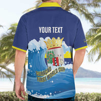Personalized Curacao Football Hawaiian Shirt First-ever World Cup Ride The Blue Wave - Wonder Print Shop