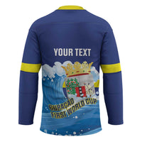 Personalized Curacao Football Hockey Jersey First-ever World Cup Ride The Blue Wave - Wonder Print Shop