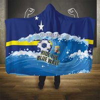 Personalized Curacao Football Hooded Blanket First-ever World Cup Ride The Blue Wave - Wonder Print Shop