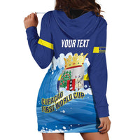 Personalized Curacao Football Hoodie Dress First-ever World Cup Ride The Blue Wave - Wonder Print Shop