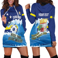 Personalized Curacao Football Hoodie Dress First-ever World Cup Ride The Blue Wave - Wonder Print Shop