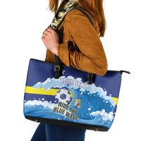 Personalized Curacao Football Leather Tote Bag First-ever World Cup Ride The Blue Wave - Wonder Print Shop