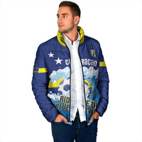 Personalized Curacao Football Padded Jacket First-ever World Cup Ride The Blue Wave - Wonder Print Shop