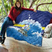 Personalized Curacao Football Quilt First-ever World Cup Ride The Blue Wave - Wonder Print Shop