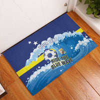 Personalized Curacao Football Rubber Doormat First-ever World Cup Ride The Blue Wave - Wonder Print Shop