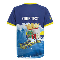 Personalized Curacao Football Rugby Jersey First-ever World Cup Ride The Blue Wave - Wonder Print Shop