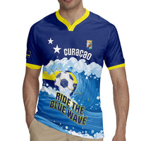 Personalized Curacao Football Rugby Jersey First-ever World Cup Ride The Blue Wave - Wonder Print Shop