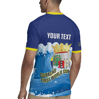 Personalized Curacao Football Rugby Jersey First-ever World Cup Ride The Blue Wave - Wonder Print Shop