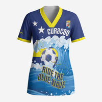 Personalized Curacao Football Scrub Top First-ever World Cup Ride The Blue Wave - Wonder Print Shop