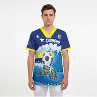 Personalized Curacao Football Scrub Top First-ever World Cup Ride The Blue Wave - Wonder Print Shop