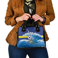 Personalized Curacao Football Shoulder Handbag First-ever World Cup Ride The Blue Wave - Wonder Print Shop