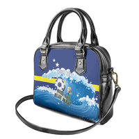 Personalized Curacao Football Shoulder Handbag First-ever World Cup Ride The Blue Wave - Wonder Print Shop