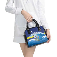 Personalized Curacao Football Shoulder Handbag First-ever World Cup Ride The Blue Wave - Wonder Print Shop