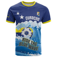 Personalized Curacao Football T Shirt First-ever World Cup Ride The Blue Wave - Wonder Print Shop