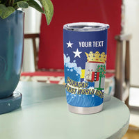 Personalized Curacao Football Tumbler Cup First-ever World Cup Ride The Blue Wave - Wonder Print Shop