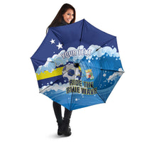 Personalized Curacao Football Umbrella First-ever World Cup Ride The Blue Wave - Wonder Print Shop