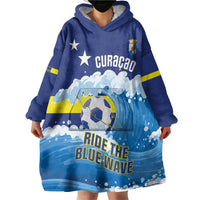 Personalized Curacao Football Wearable Blanket Hoodie First-ever World Cup Ride The Blue Wave - Wonder Print Shop