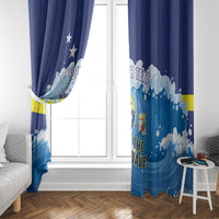 Personalized Curacao Football Window Curtain First-ever World Cup Ride The Blue Wave - Wonder Print Shop