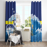 Personalized Curacao Football Window Curtain First-ever World Cup Ride The Blue Wave - Wonder Print Shop