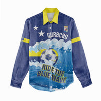Personalized Curacao Football Women Casual Shirt First-ever World Cup Ride The Blue Wave - Wonder Print Shop