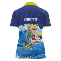 Personalized Curacao Football Women Polo Shirt First-ever World Cup Ride The Blue Wave - Wonder Print Shop