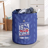 Personalized Haiti Football Laundry Basket Les Grenadiers Made History Once Again Blue Color - Wonder Print Shop