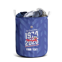 Personalized Haiti Football Laundry Basket Les Grenadiers Made History Once Again Blue Color - Wonder Print Shop