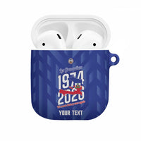 Personalized Haiti Football AirPods Case Les Grenadiers Made History Once Again Blue Color - Wonder Print Shop
