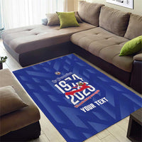 Personalized Haiti Football Area Rug Les Grenadiers Made History Once Again Blue Color - Wonder Print Shop