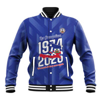 Personalized Haiti Football Baseball Jacket Les Grenadiers Made History Once Again Blue Color - Wonder Print Shop